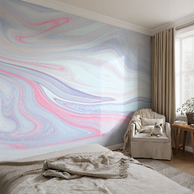 Fotobehang voor kinderkamer met een pastelkleurige werveling als dessin