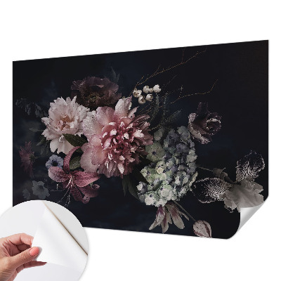Fotobehang babykamer met een bloemarrangement