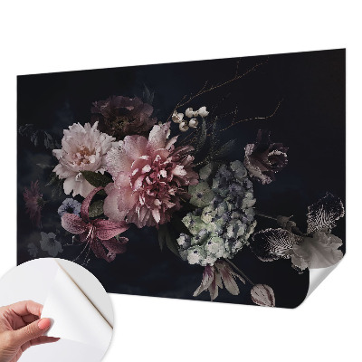 Fotobehang babykamer met een bloemarrangement