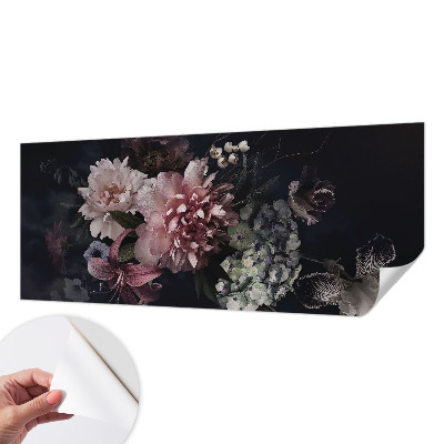 Fotobehang babykamer met een bloemarrangement