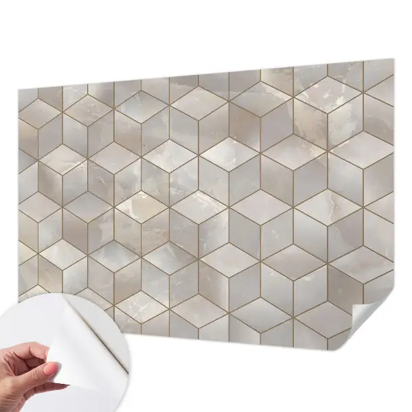3D fotobehang met een geometrisch mozaïekdesign