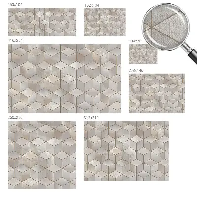 3D fotobehang met een geometrisch mozaïekdesign