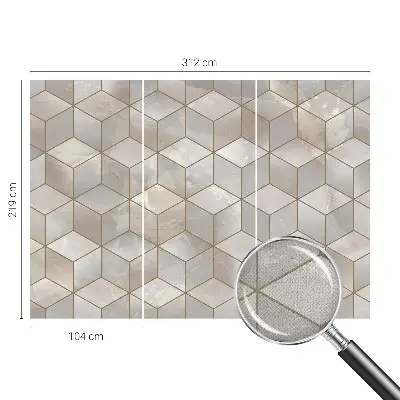 3D fotobehang met een geometrisch mozaïekdesign