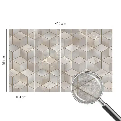 3D fotobehang met een geometrisch mozaïekdesign