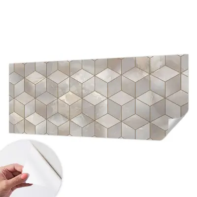 3D fotobehang met een geometrisch mozaïekdesign