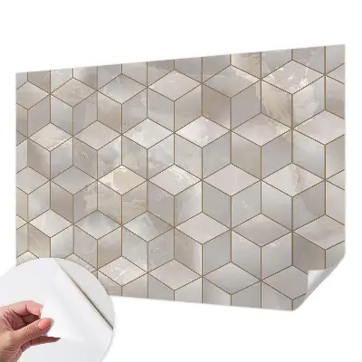 3D fotobehang met een geometrisch mozaïekdesign