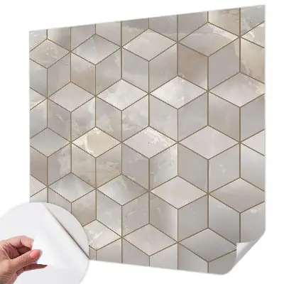 3D fotobehang met een geometrisch mozaïekdesign
