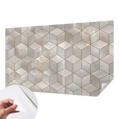 3D fotobehang met een geometrisch mozaïekdesign