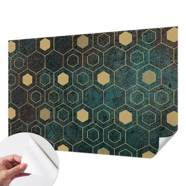 Fotobehang kinderkamer met een geometrisch zeshoekpatroon