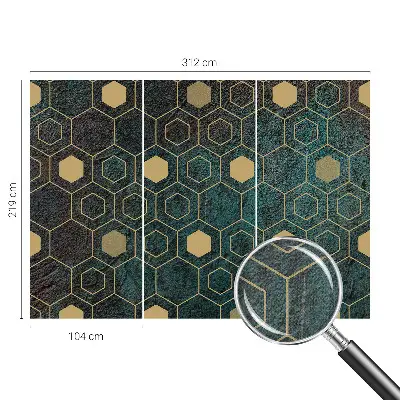 Fotobehang kinderkamer met een geometrisch zeshoekpatroon