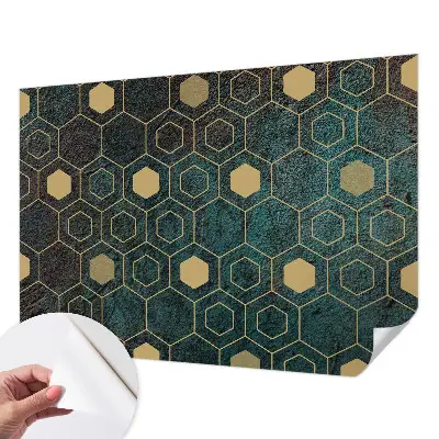 Fotobehang kinderkamer met een geometrisch zeshoekpatroon