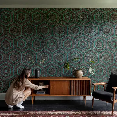 Fotobehang voor de kinderkamer met een geometrisch patroon