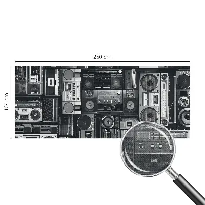 Fotobehang babykamer met een retro radio-motief