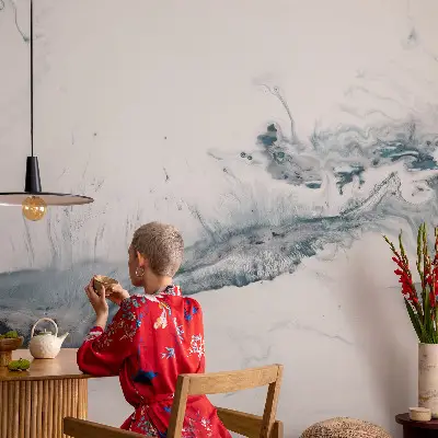 Foto behang voor de keuken met een abstract en elegant ontwerp