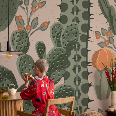 Zelfklevend fotobehang Groene cactussen