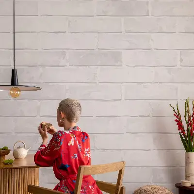 3D fotobehang met print van een bakstenen muur