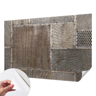 Foto behang voor de keuken met een metaalachtig patroon