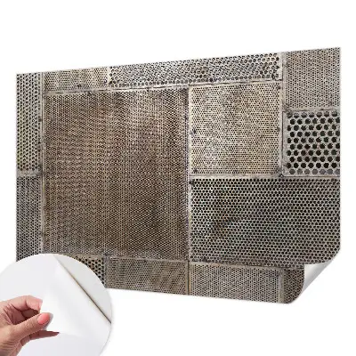Foto behang voor de keuken met een metaalachtig patroon