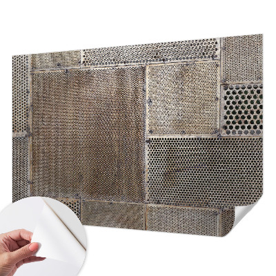 Foto behang voor de keuken met een metaalachtig patroon