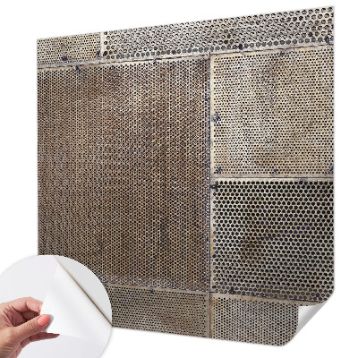 Foto behang voor de keuken met een metaalachtig patroon