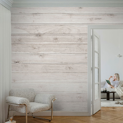 Fotobehang tienerkamer met natuurlijk houtmotief