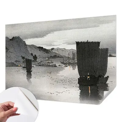 Zelfklevende behangsticker met het motief 'Avondbaai'