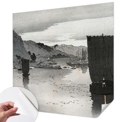 Zelfklevende behangsticker met het motief 'Avondbaai'