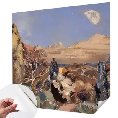 Zelfklevend fotobehang op maat met een boslandschap print
