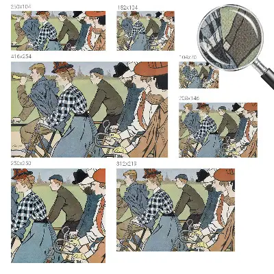 3D fotobehang met een vintage fietsersmotief