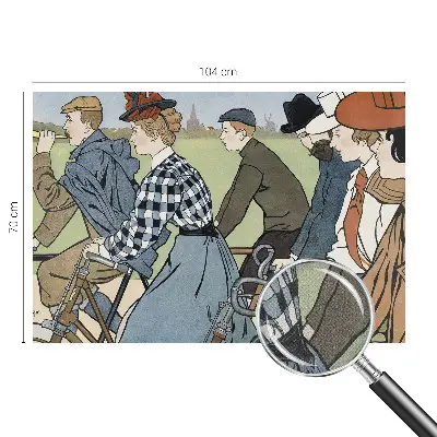 3D fotobehang met een vintage fietsersmotief