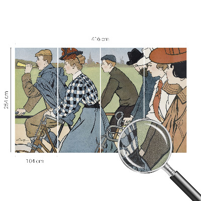 3D fotobehang Vintage fietsers
