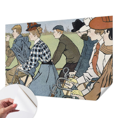 3D fotobehang Vintage fietsers