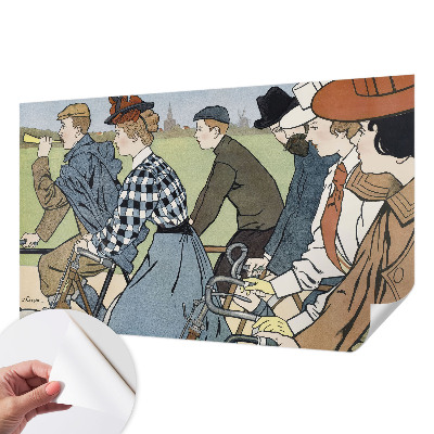 3D fotobehang Vintage fietsers