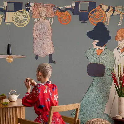 Fotobehang kinderkamer met een thema van coachkostuums