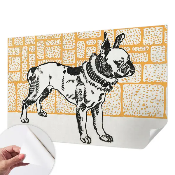 Foto behang voor de kinderkamer met een retro hond als motief