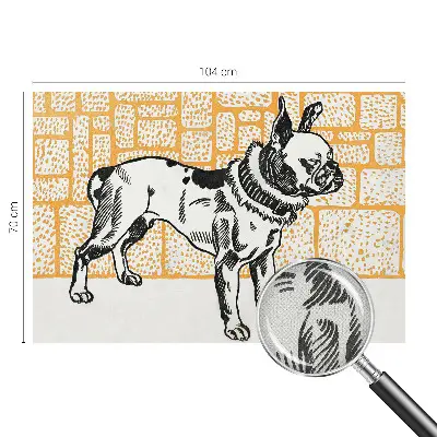 Foto behang voor de kinderkamer met een retro hond als motief