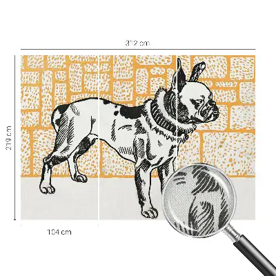 Foto behang voor de kinderkamer met een retro hond als motief