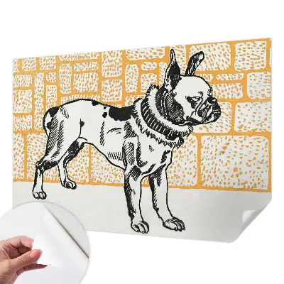 Foto behang voor de kinderkamer met een retro hond als motief