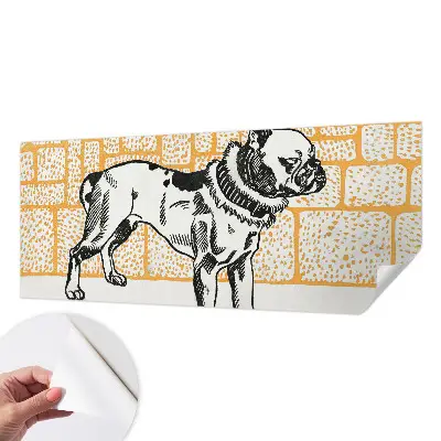Foto behang voor de kinderkamer met een retro hond als motief