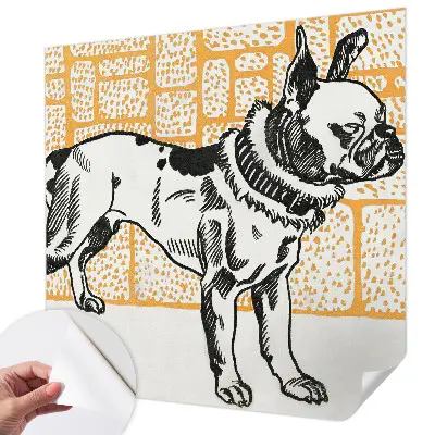 Foto behang voor de kinderkamer met een retro hond als motief