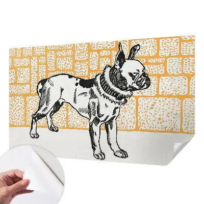 Foto behang voor de kinderkamer met een retro hond als motief