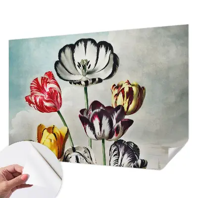 Fotobehang tienerkamer met kleurrijke tulpen