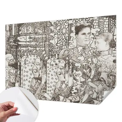 Foto behang voor de keuken met bloemenportretten