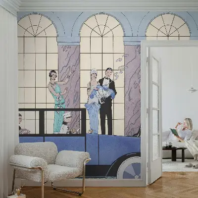 Foto behang voor de kinderkamer met art-decomotief