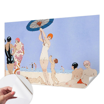 Fotobehang voor de kinderkamer met een retro strandmotief