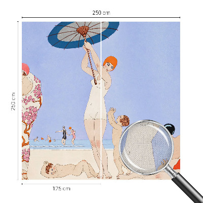 Fotobehang voor de kinderkamer met een retro strandmotief