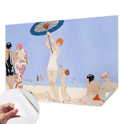 Fotobehang voor de kinderkamer met een retro strandmotief