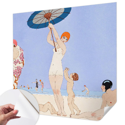 Fotobehang voor de kinderkamer met een retro strandmotief