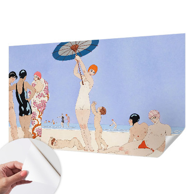 Fotobehang voor de kinderkamer met een retro strandmotief