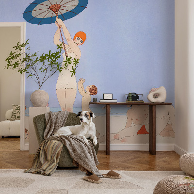 Fotobehang voor de kinderkamer Retro strand